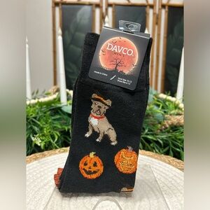 Halloween Socks Dog Pumpkin Davco Men Shoe Size 6-12
